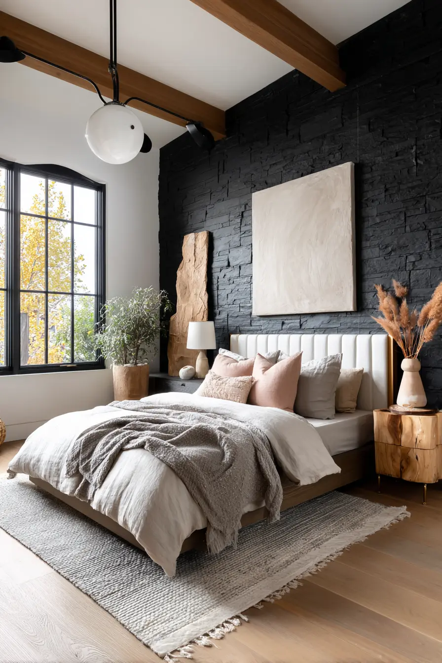 Black and White Bedroom 129384