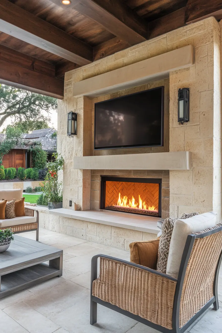 Patio Electric Fireplace Ideas For Stylish Outdoor Living