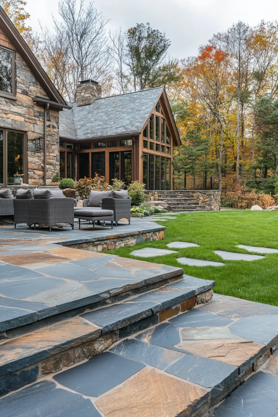 Flagstone Patio Design 211428