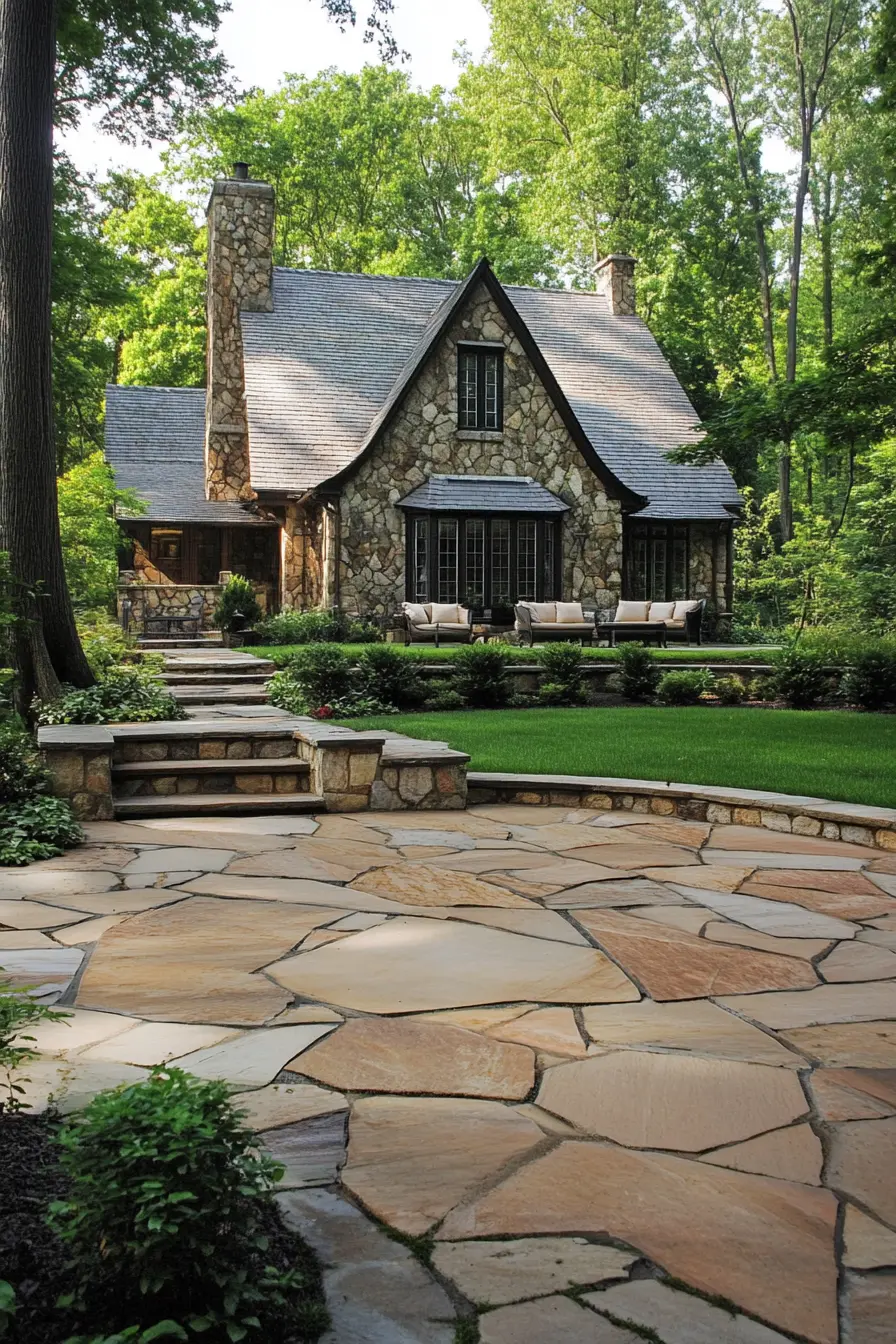 Flagstone Patio Design 230662