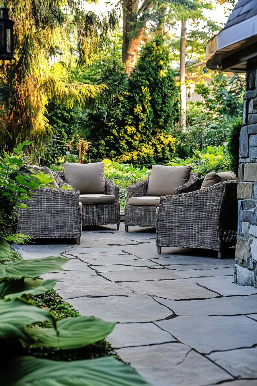 Flagstone Patio Design 256378