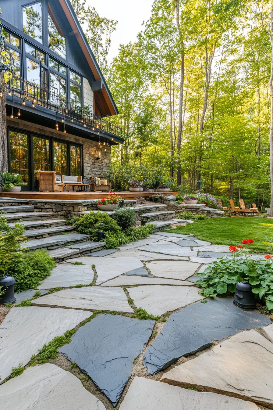 Flagstone Patio Design 275028