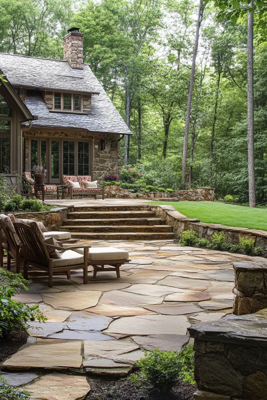 Flagstone Patio Design 283022