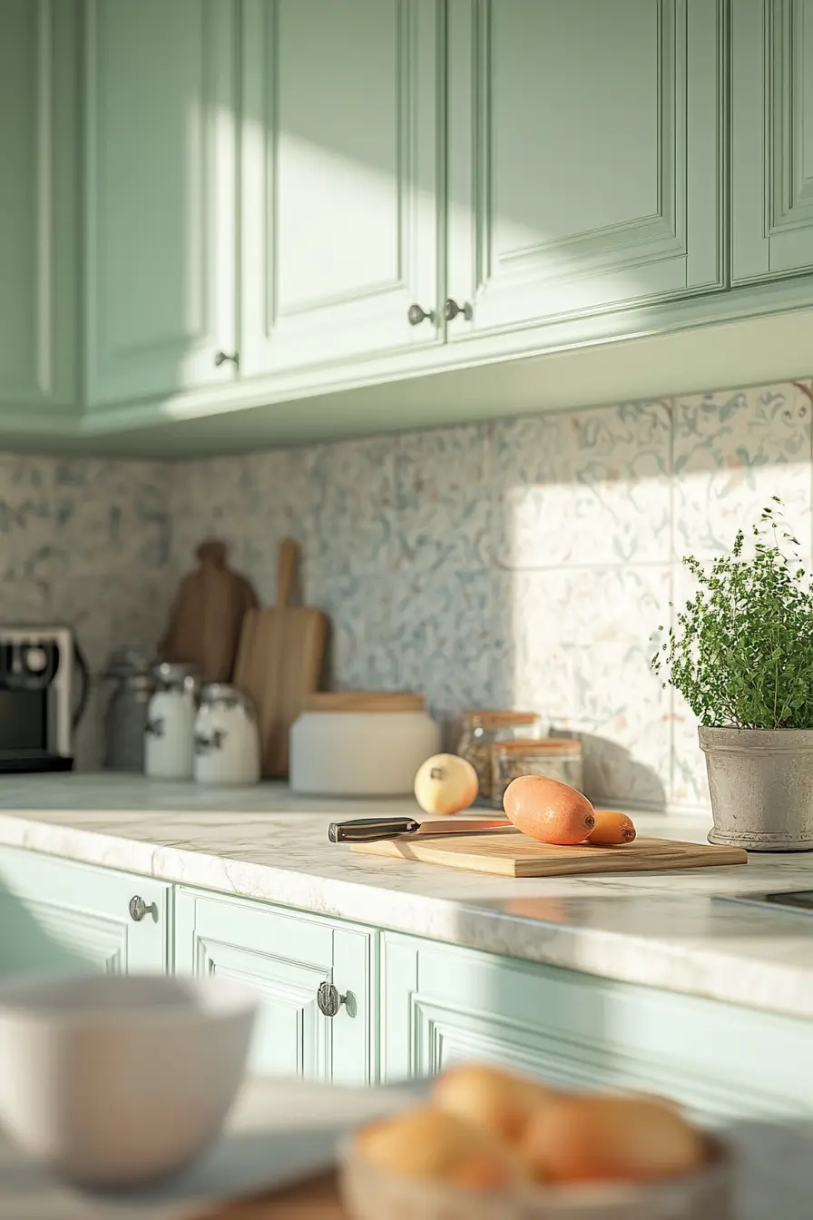 Green Kitchen Cabinets 57916