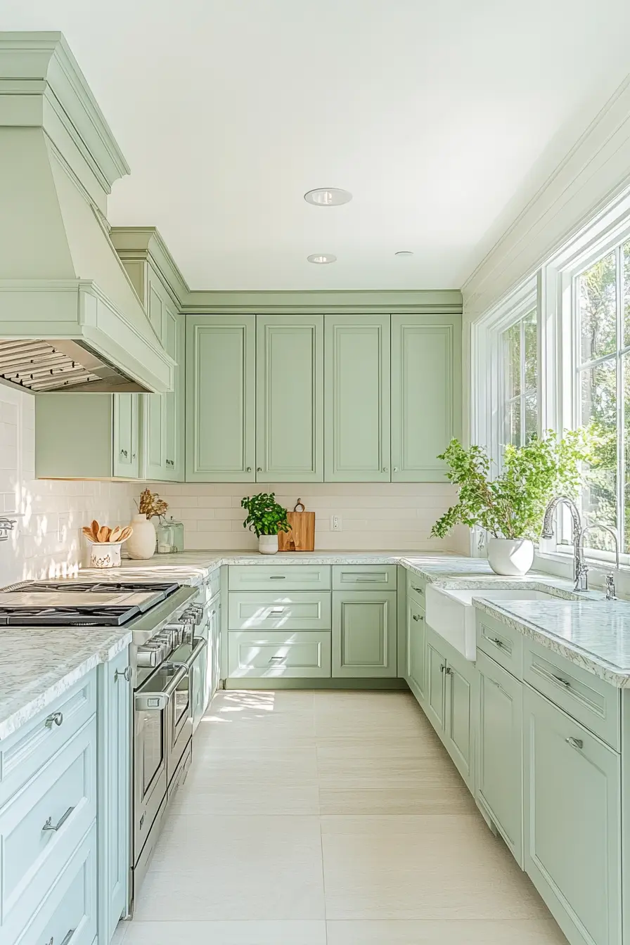 Green Kitchen Cabinets 81294