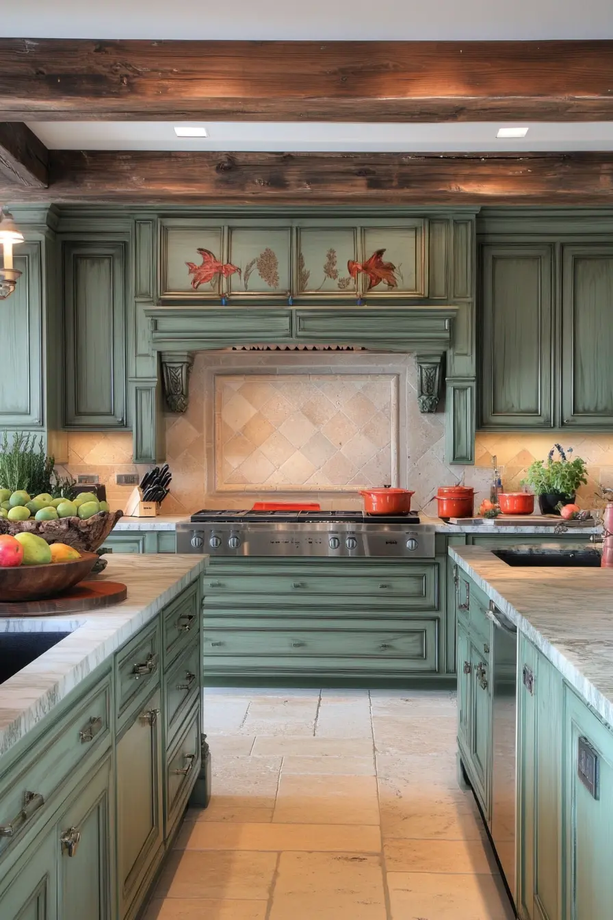 Green Kitchen Cabinets 97832