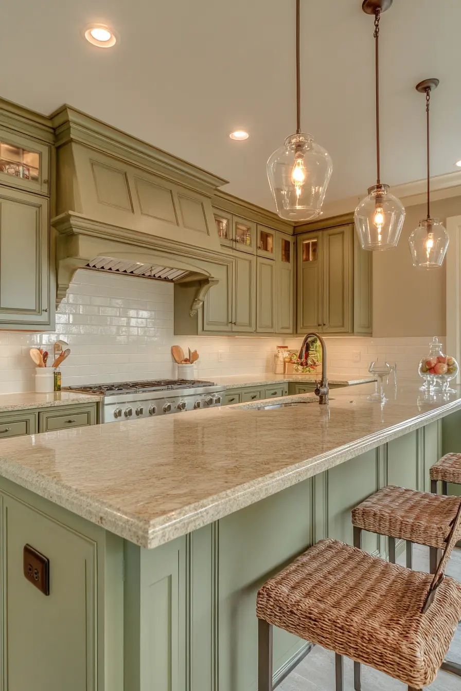 Green Kitchen Cabinets 98190