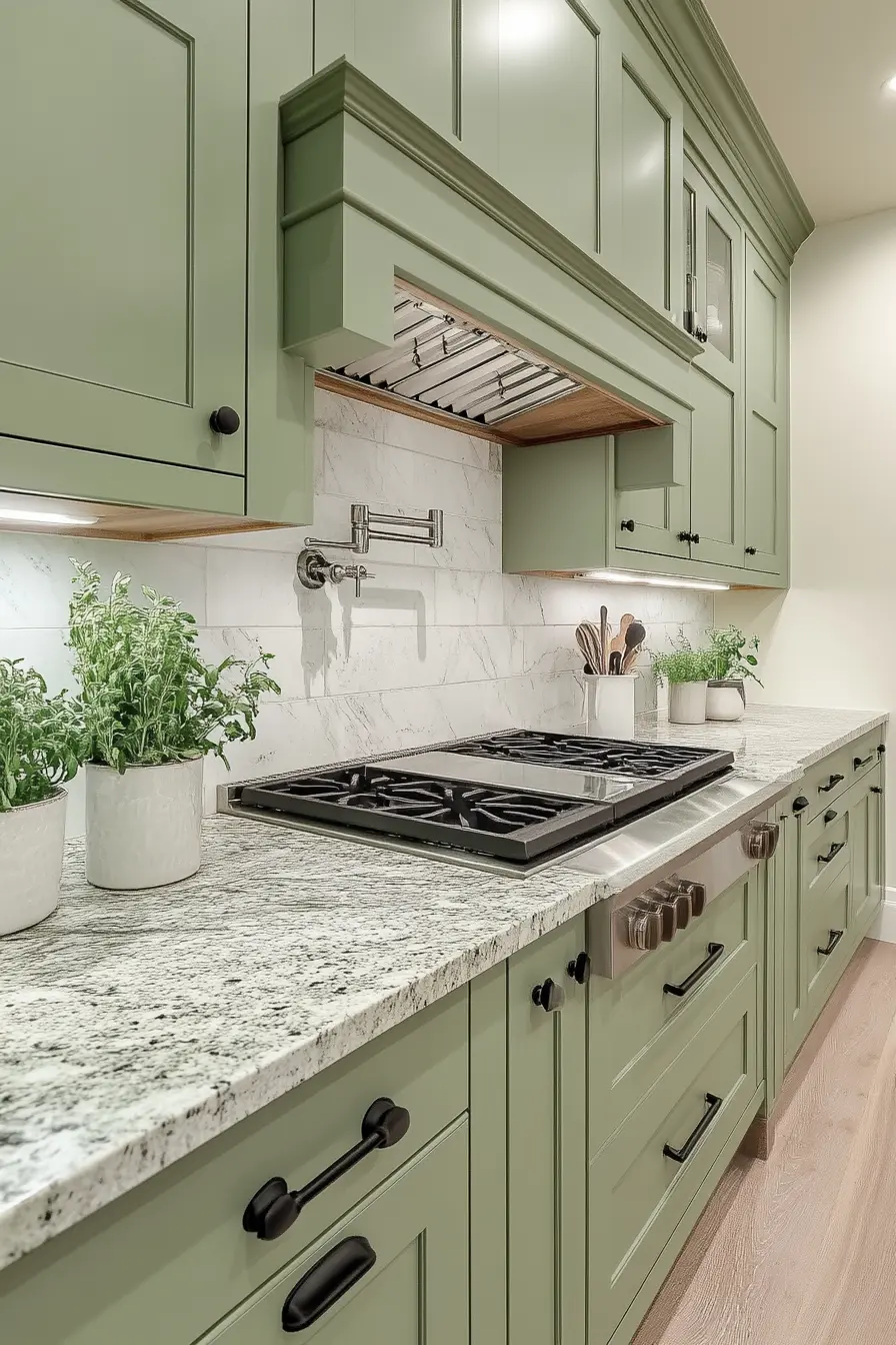 Green Kitchen Cabinets 132390