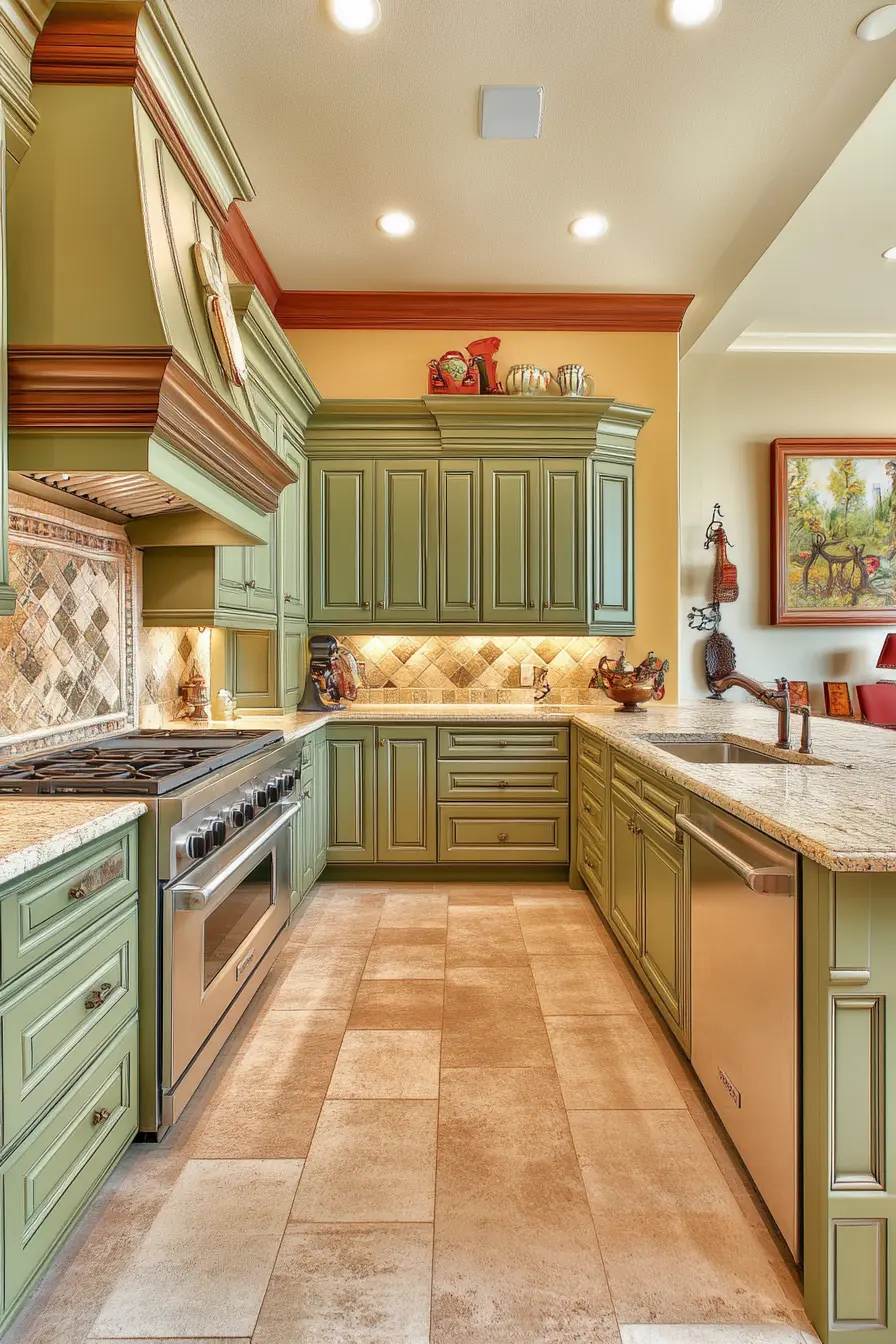 Green Kitchen Cabinets 161074