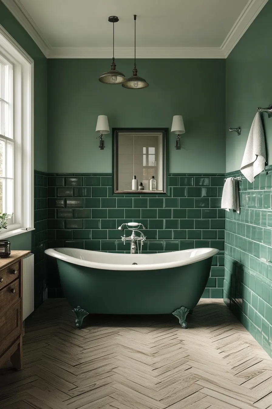 Green Tiles Bathroom 73434