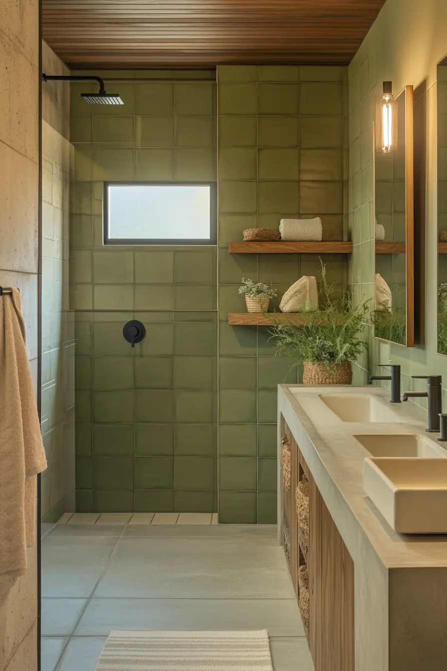 Green Tiles Bathroom 60136