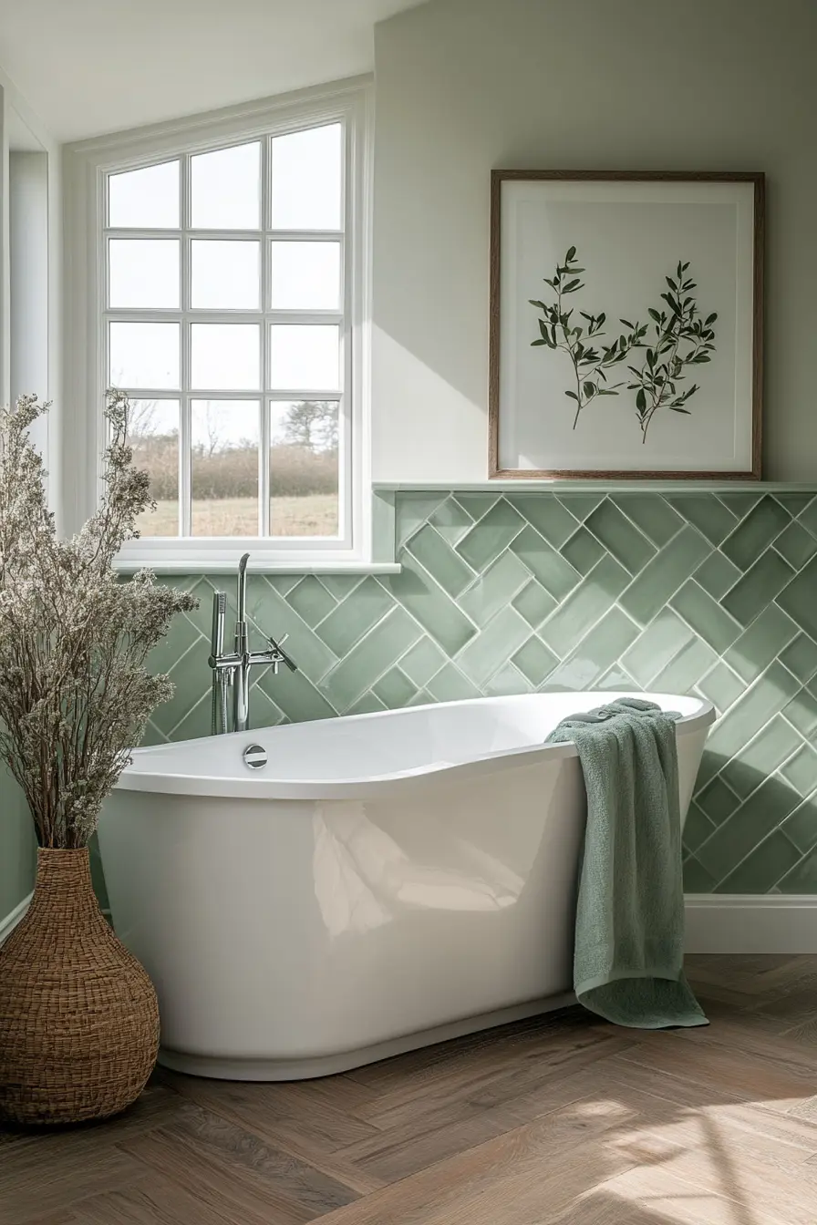 Green Tiles Bathroom 91860