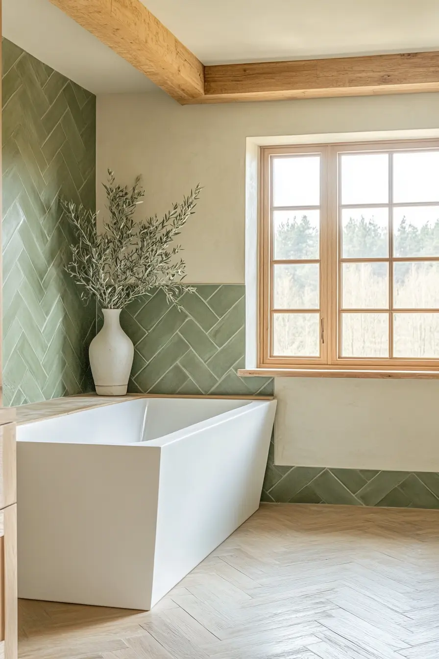 Green Tiles Bathroom 71506