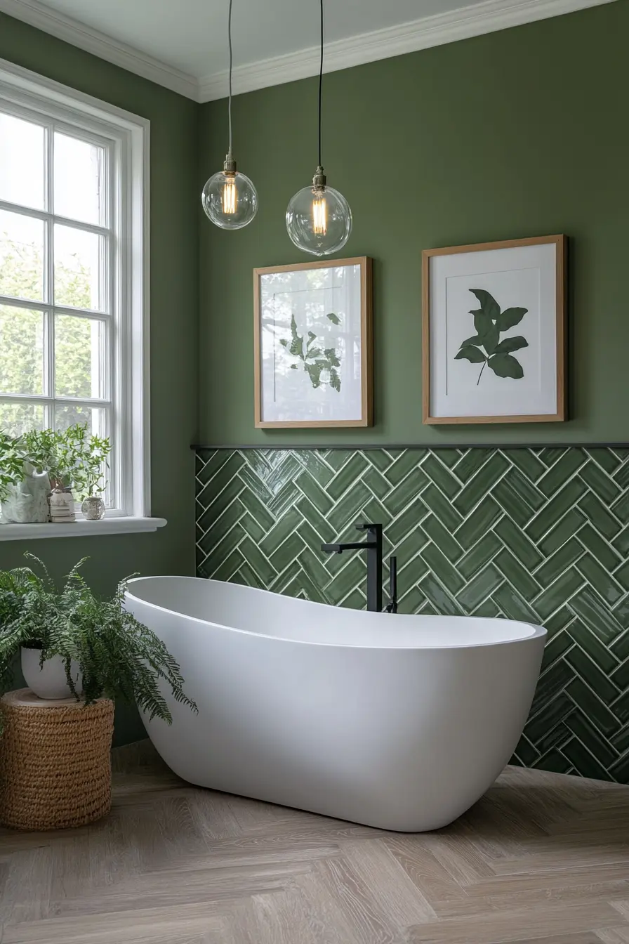 Green Tiles Bathroom 85510