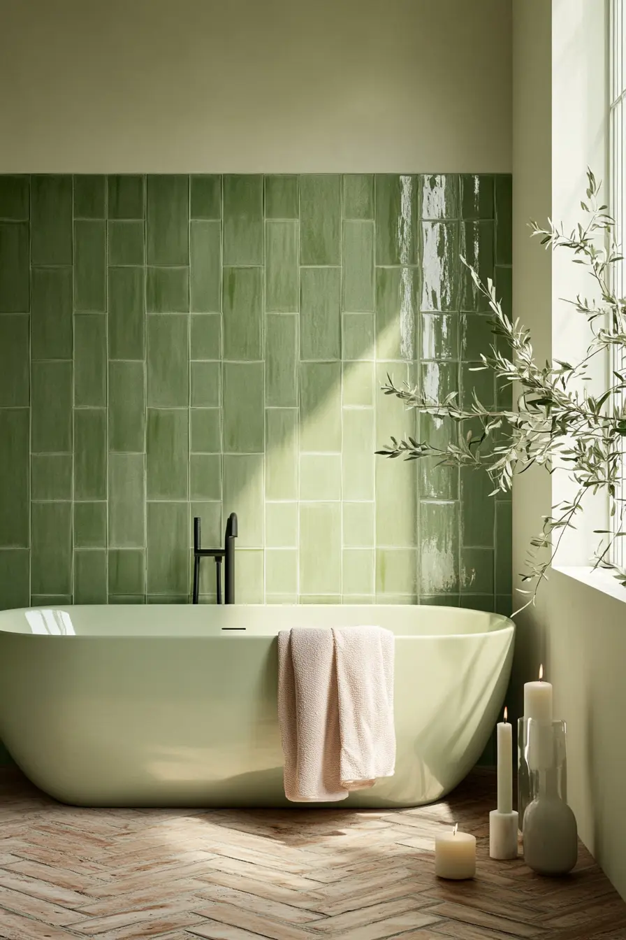 Green Tiles Bathroom 79776