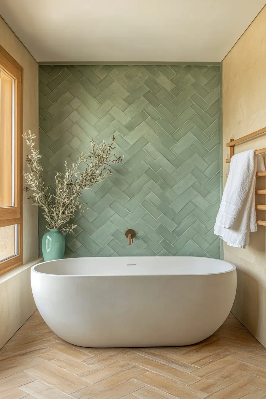 Green Tiles Bathroom 74644