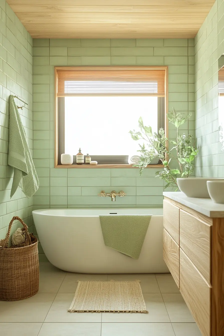 Green Tiles Bathroom 77284