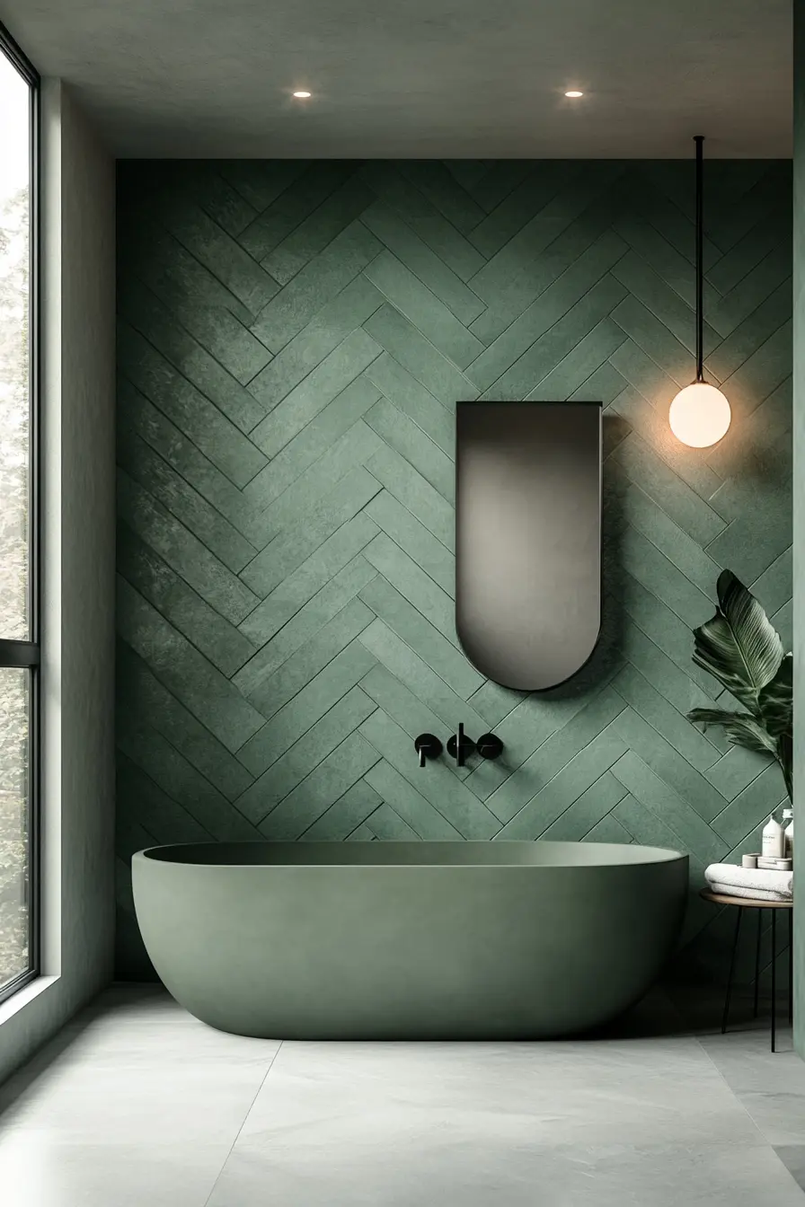 Green Tiles Bathroom 63822