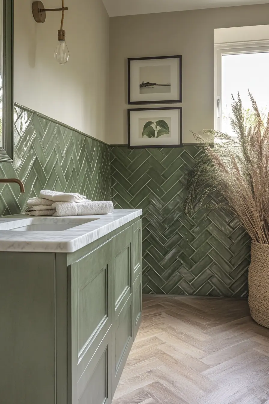 Green Tiles Bathroom 88380