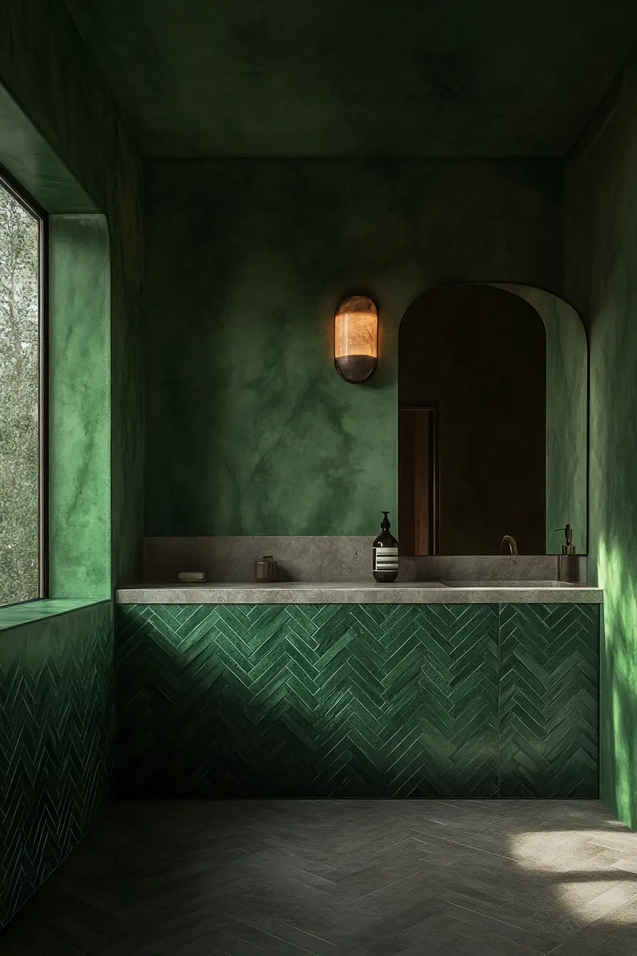 Green Tiles Bathroom 80694