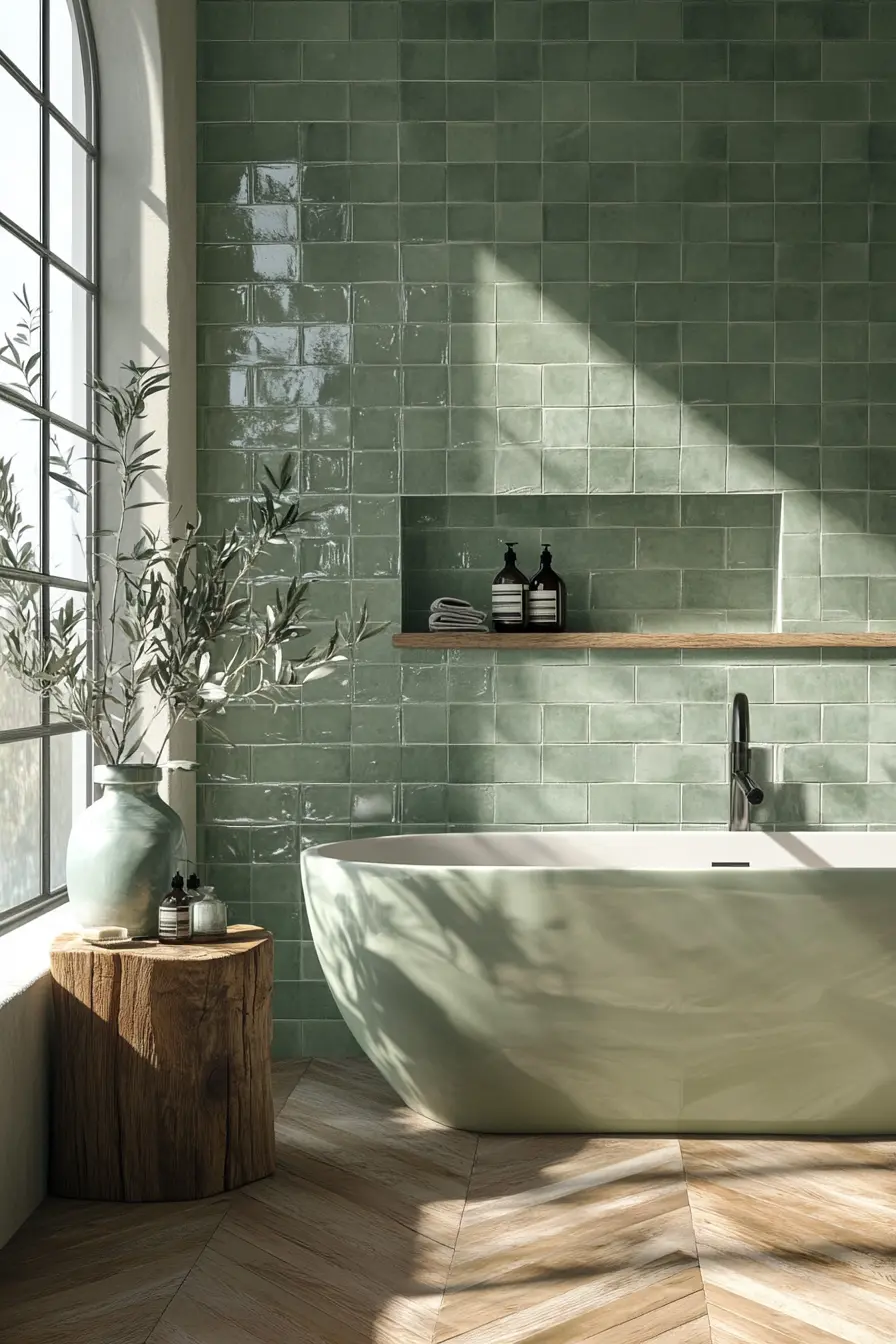 Green Tiles Bathroom 95360