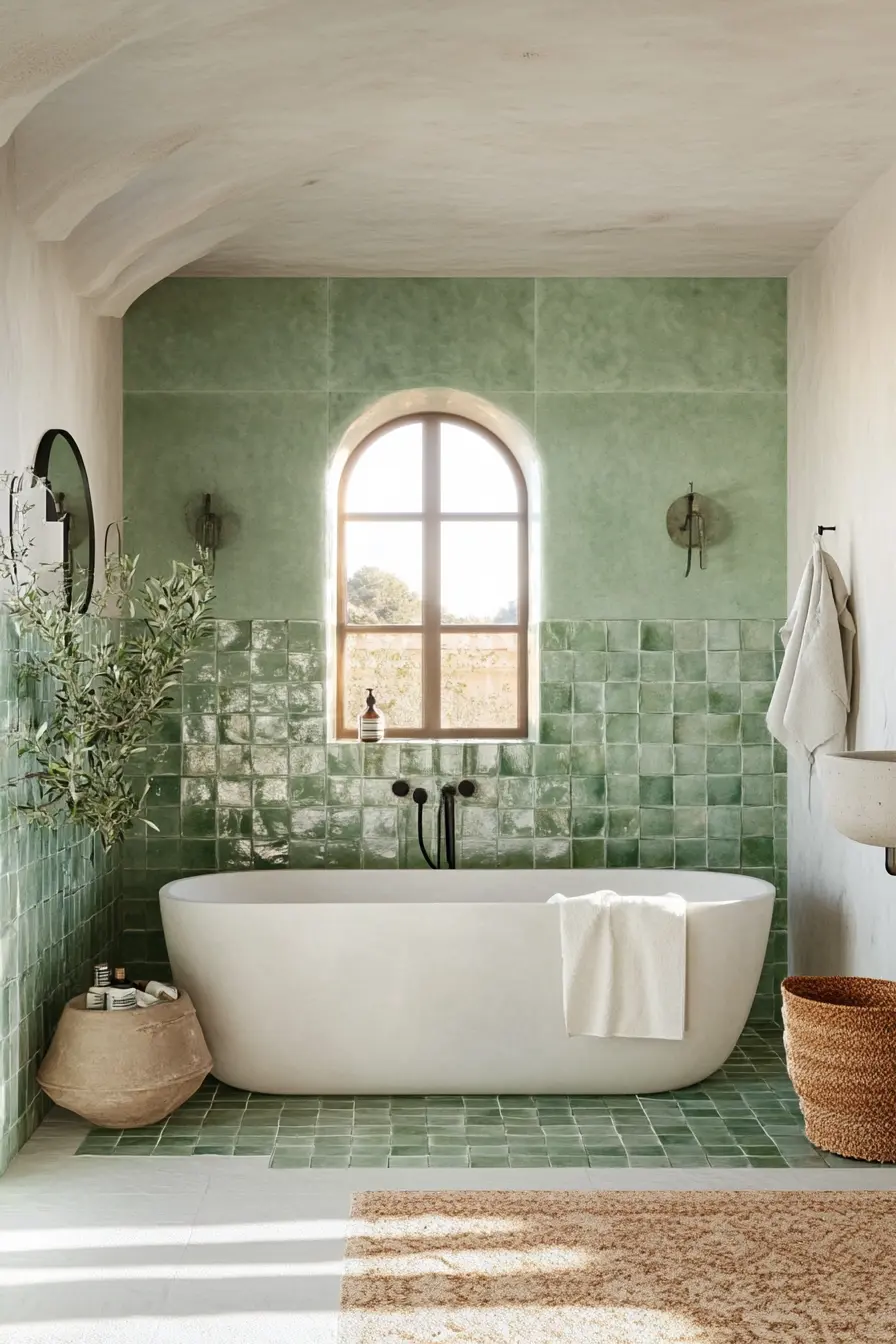 Green Tiles Bathroom 99456