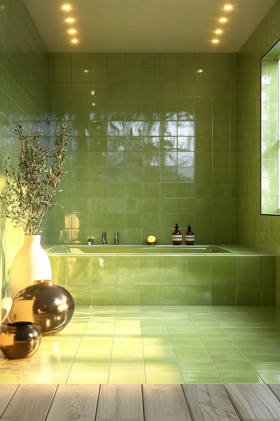 Green Tiles Bathroom 90802