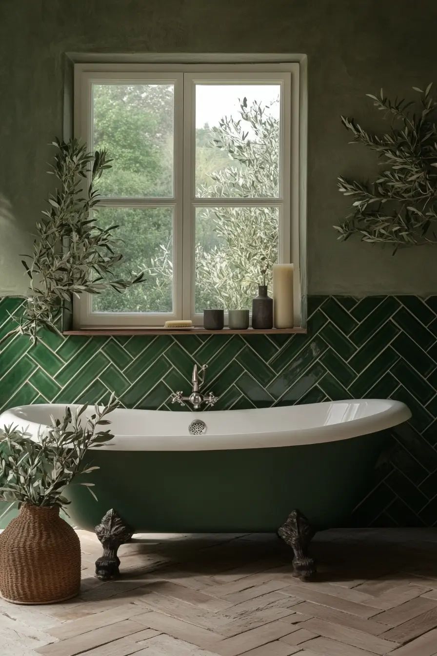 Green Tiles Bathroom 94256