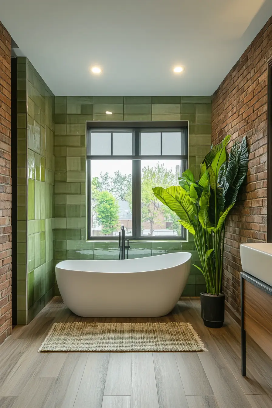 Green Tiles Bathroom 107986