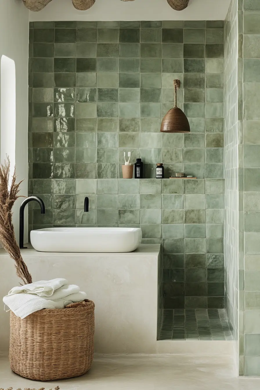 Green Tiles Bathroom 92154