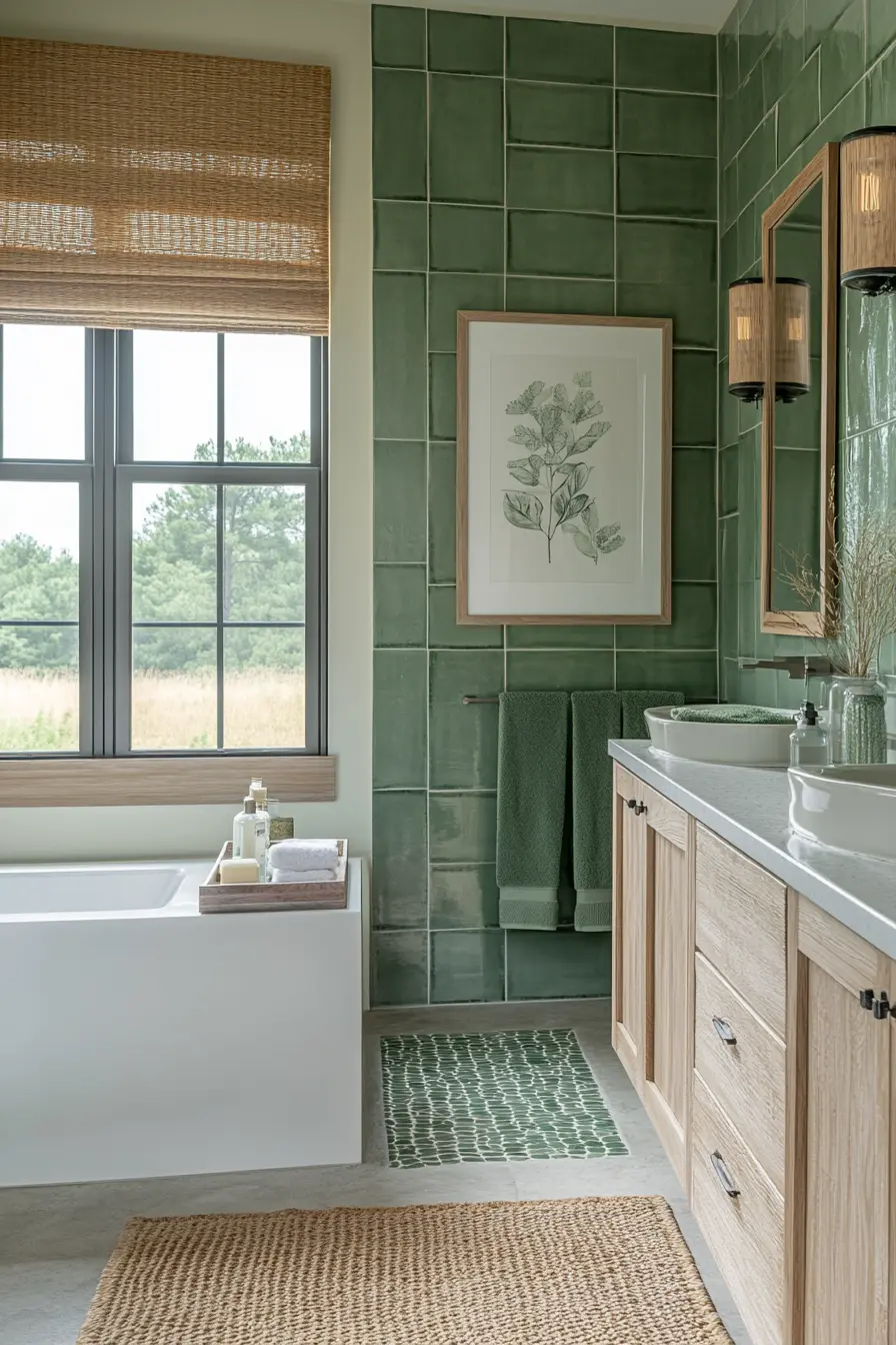 Green Tiles Bathroom 116836