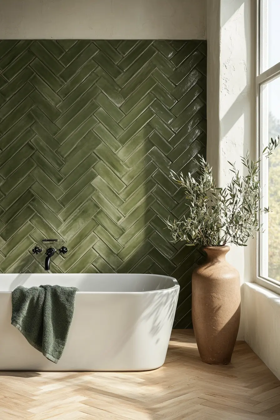 Green Tiles Bathroom 103214