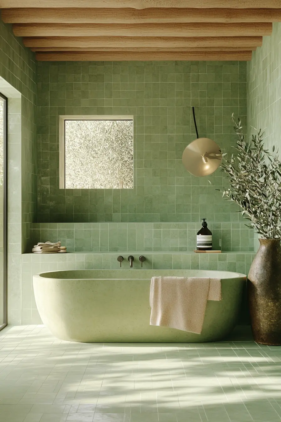 Green Tiles Bathroom 100928