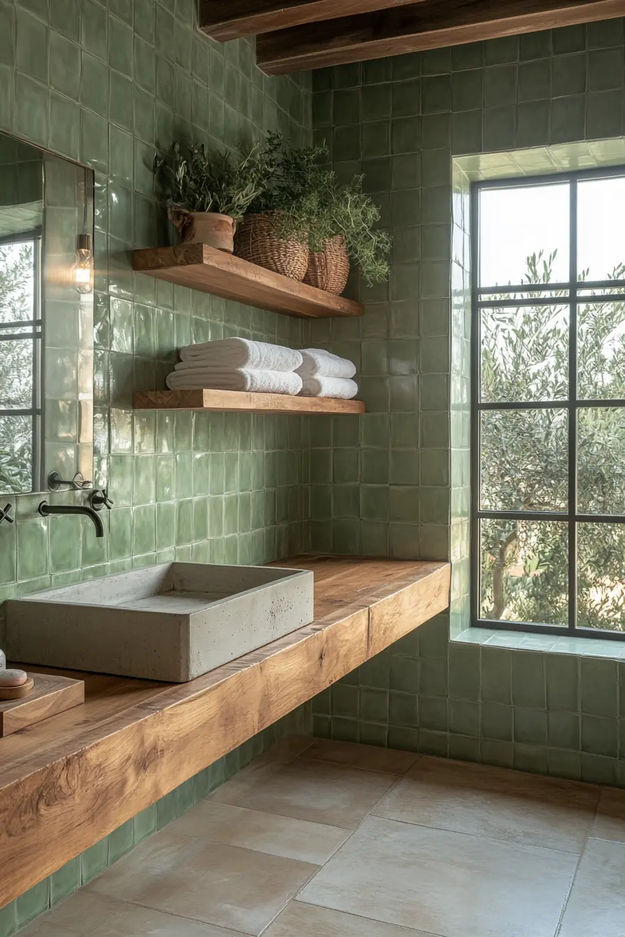 Green Tiles Bathroom 117784