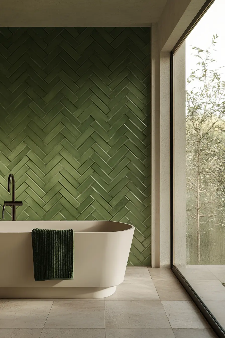 Green Tiles Bathroom 89848