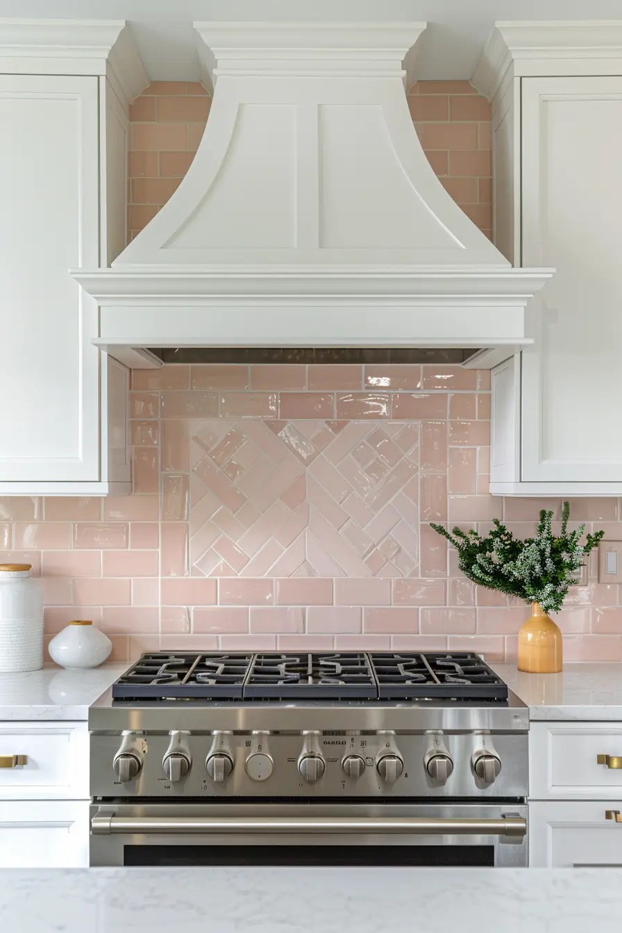 Kitchen Backsplash with White Cabinets 53116