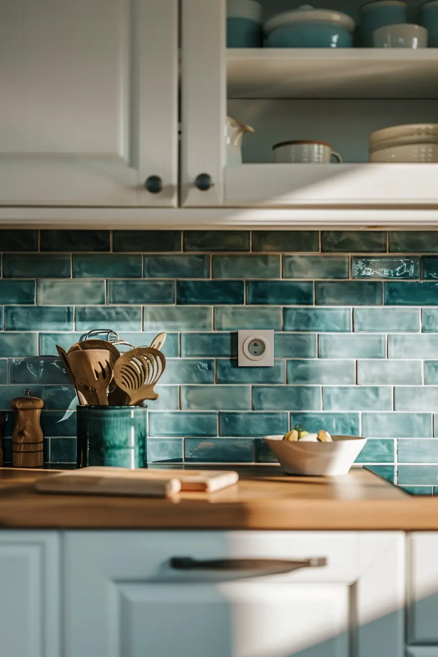 Kitchen Backsplash with White Cabinets 53194