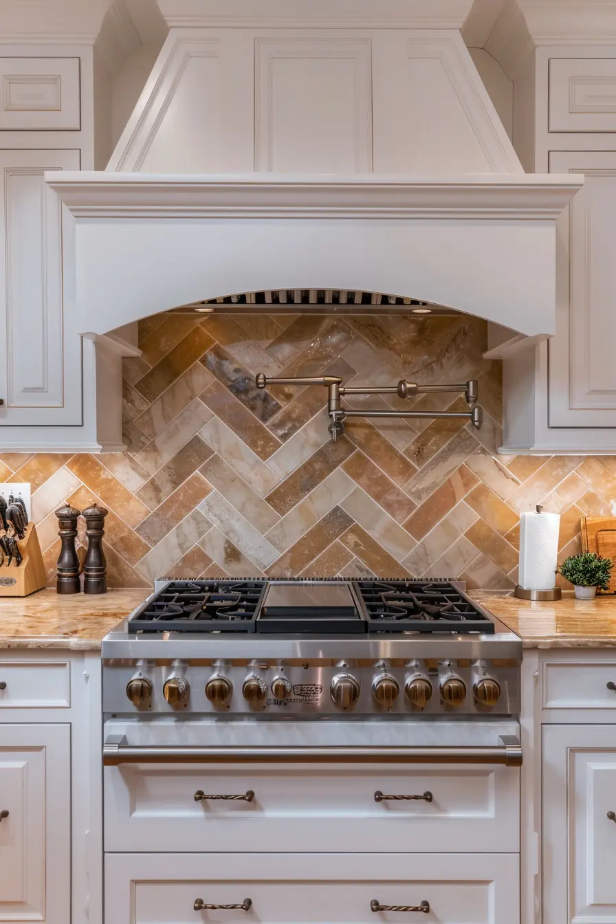 Kitchen Backsplash with White Cabinets 70790