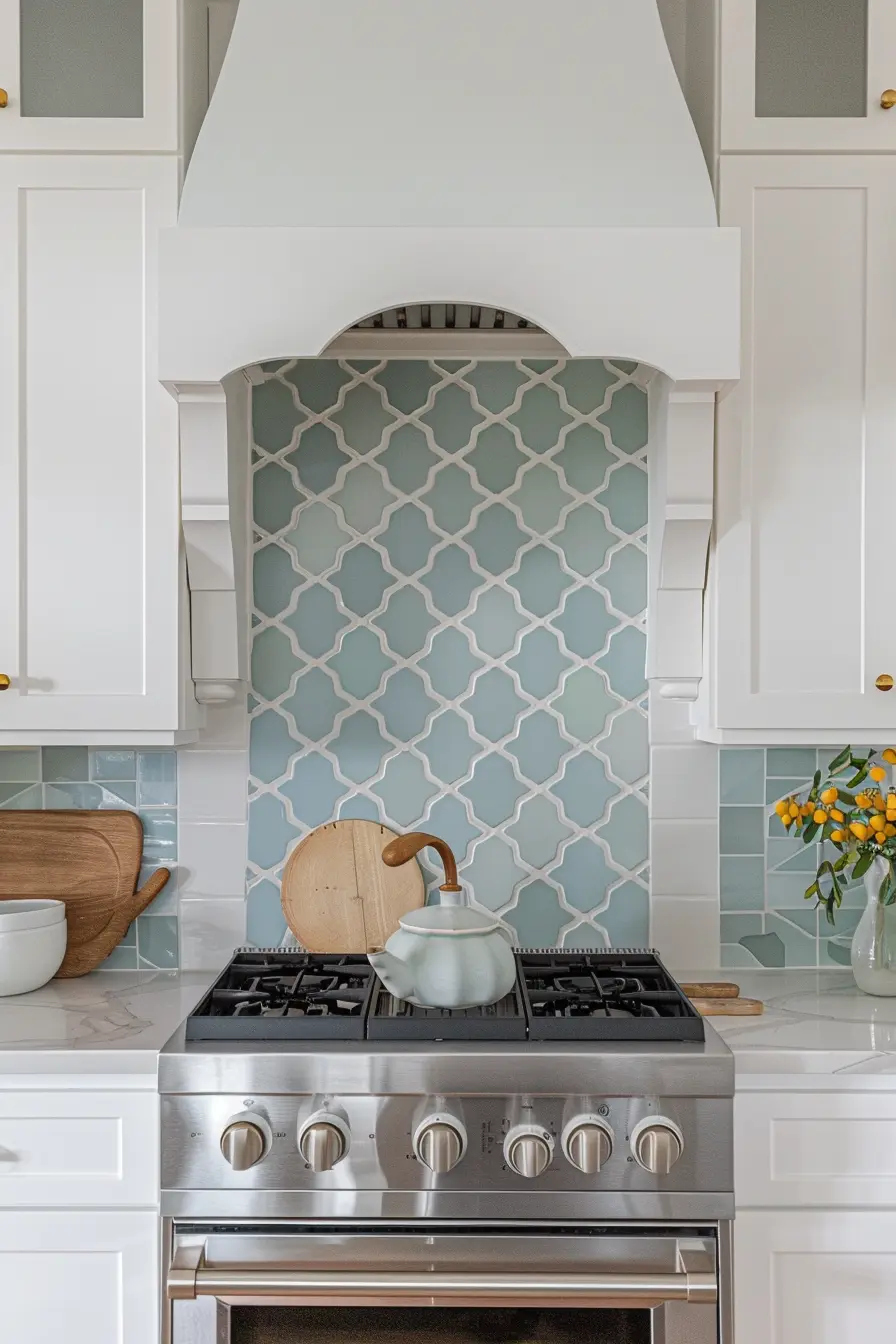 Kitchen Backsplash with White Cabinets 58748