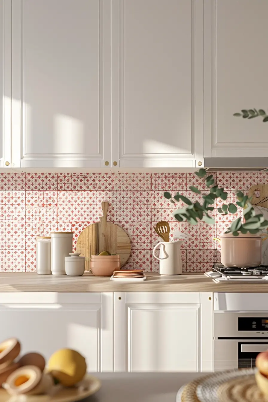 Kitchen Backsplash with White Cabinets 88876