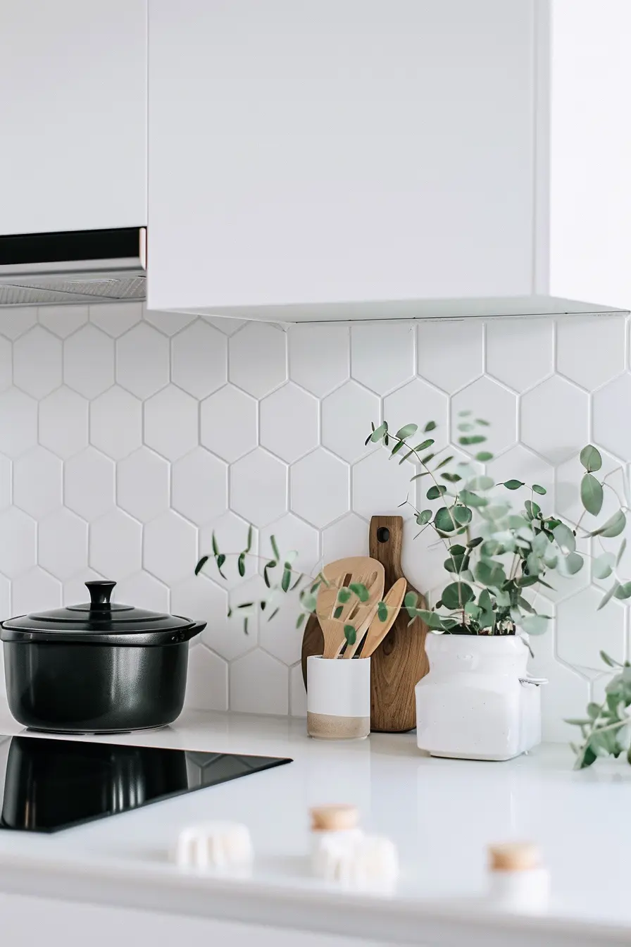 Kitchen Backsplash with White Cabinets 41268