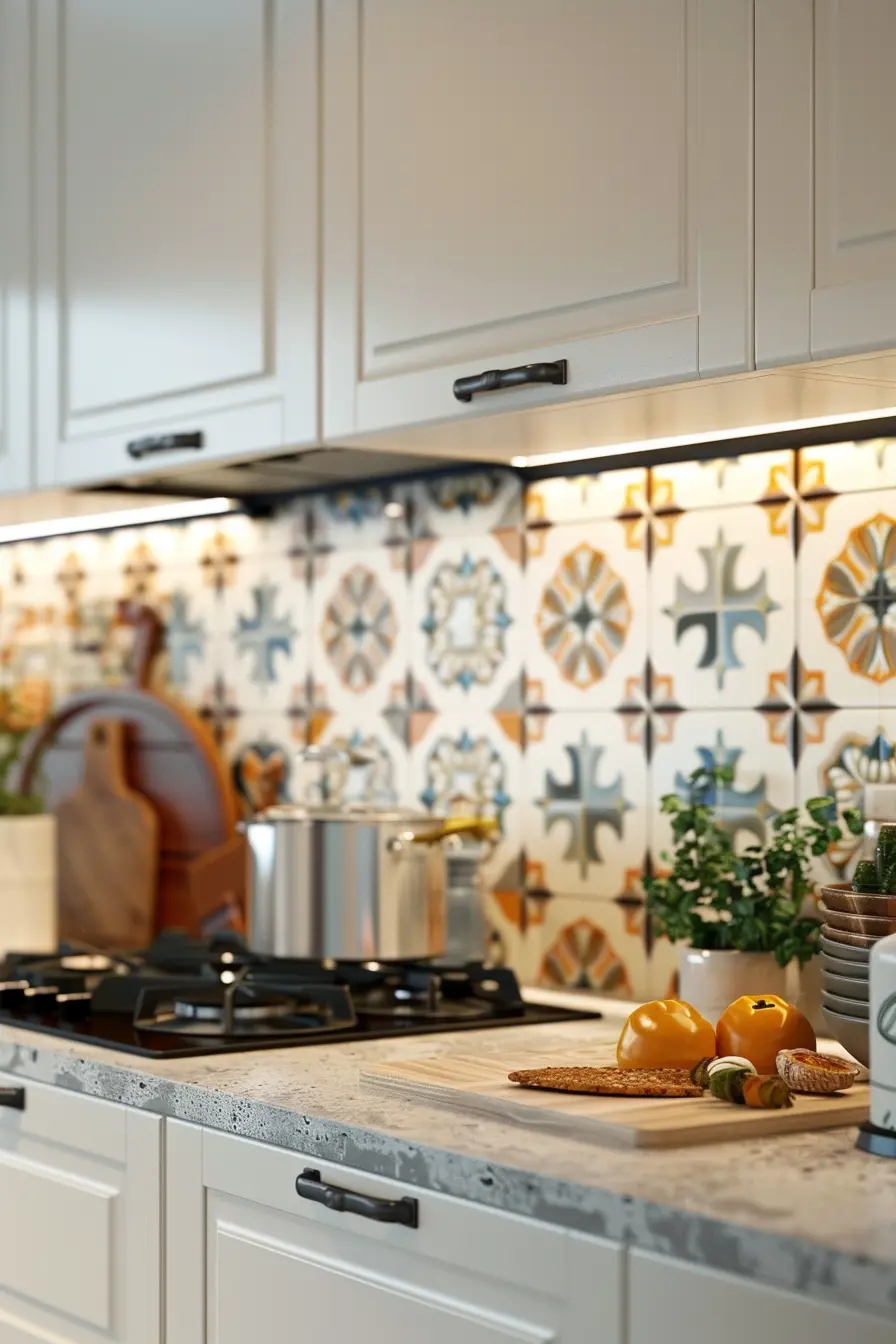 Kitchen Backsplash with White Cabinets 59796