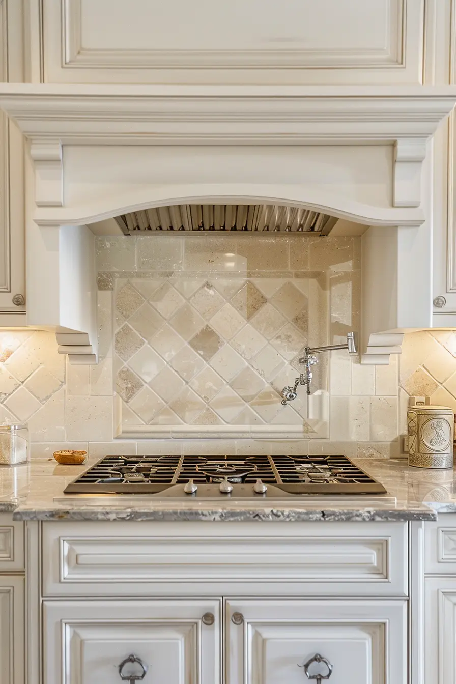 Kitchen Backsplash with White Cabinets 64172