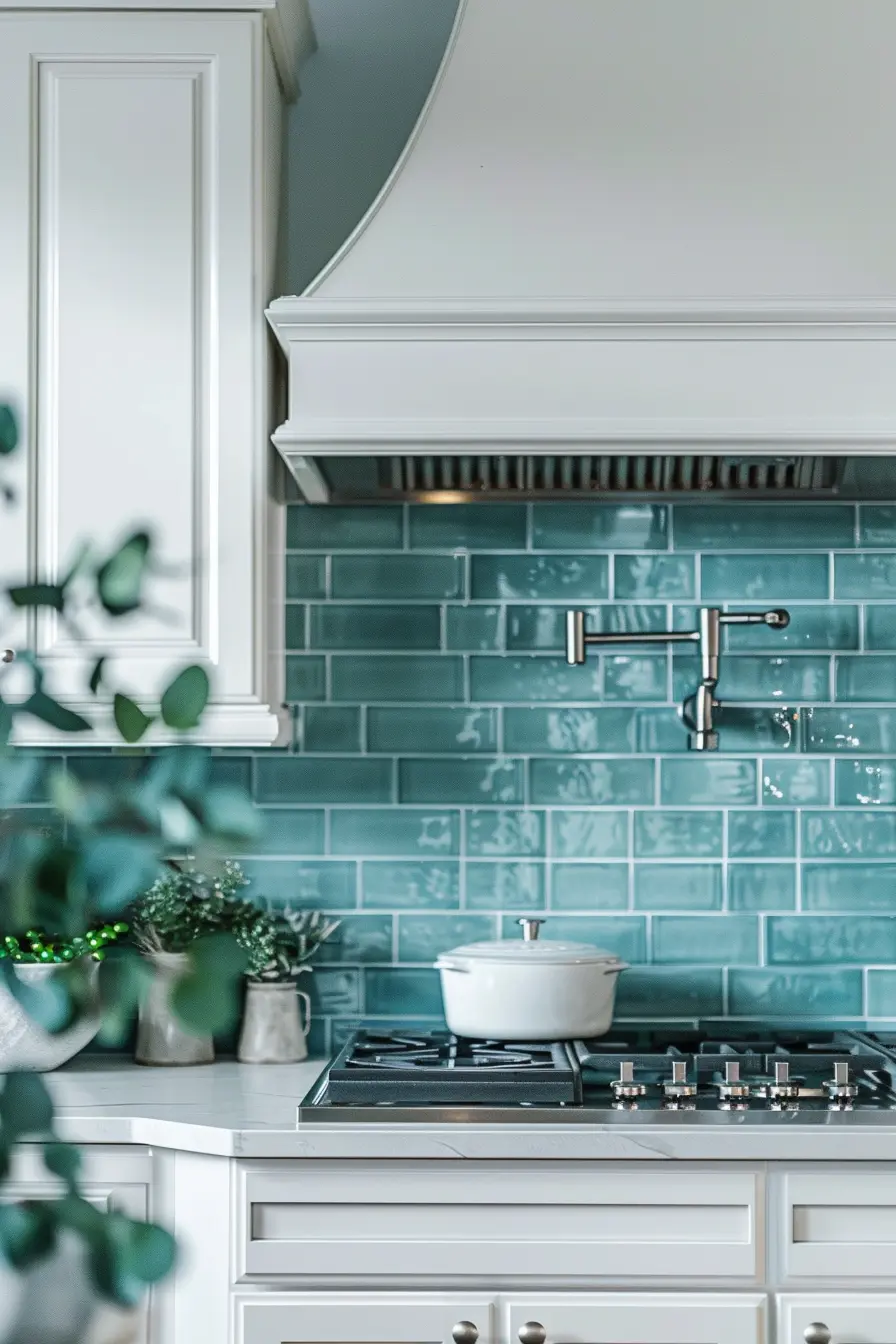 Kitchen Backsplash with White Cabinets 63626