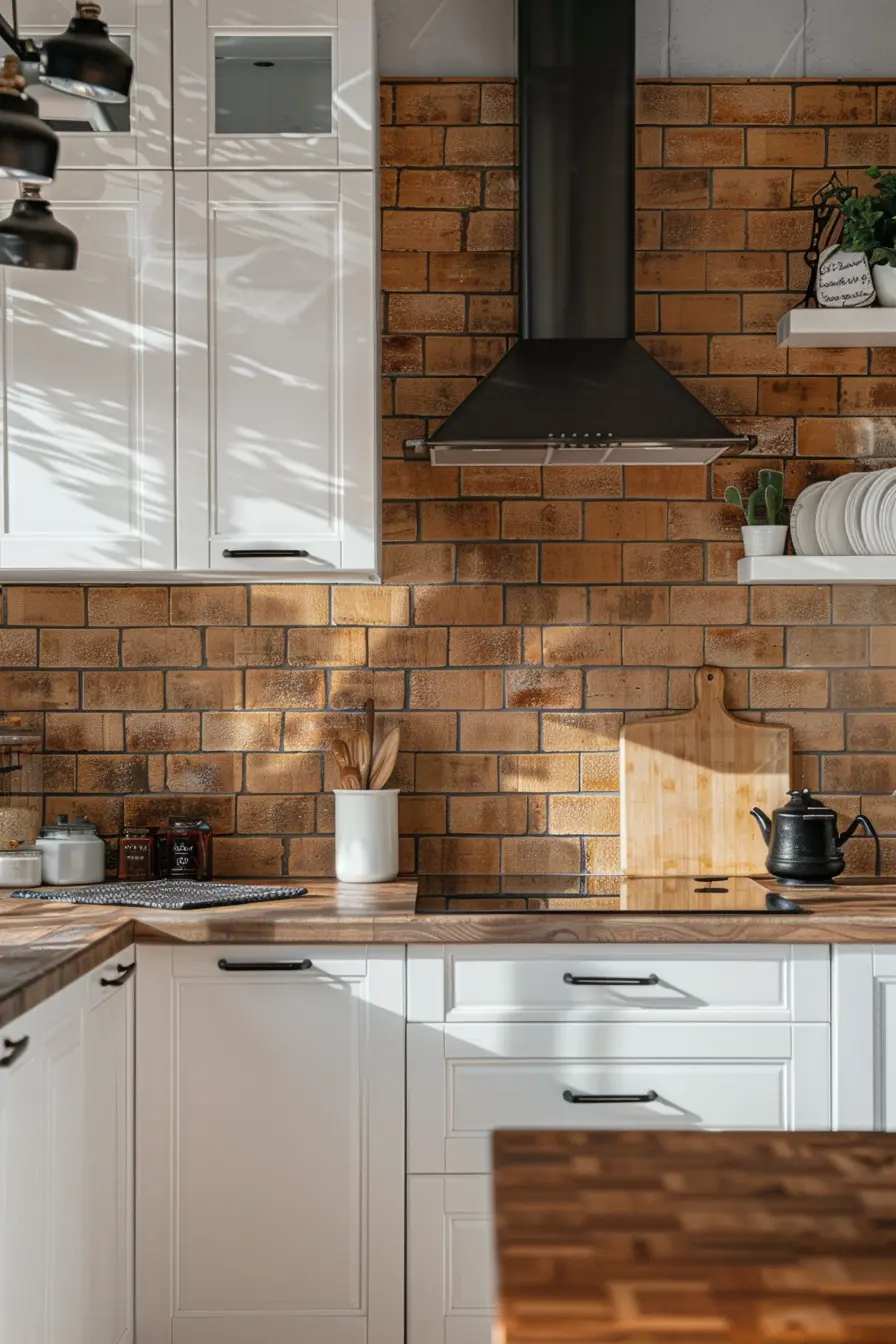 Kitchen Backsplash with White Cabinets 88760