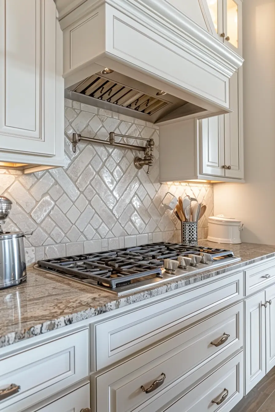 Kitchen Backsplash with White Cabinets 102578