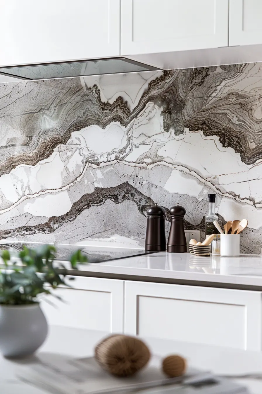 Kitchen Backsplash with White Cabinets 121350