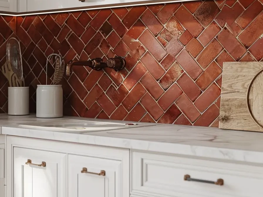 Kitchen Backsplash with White Cabinets 79156