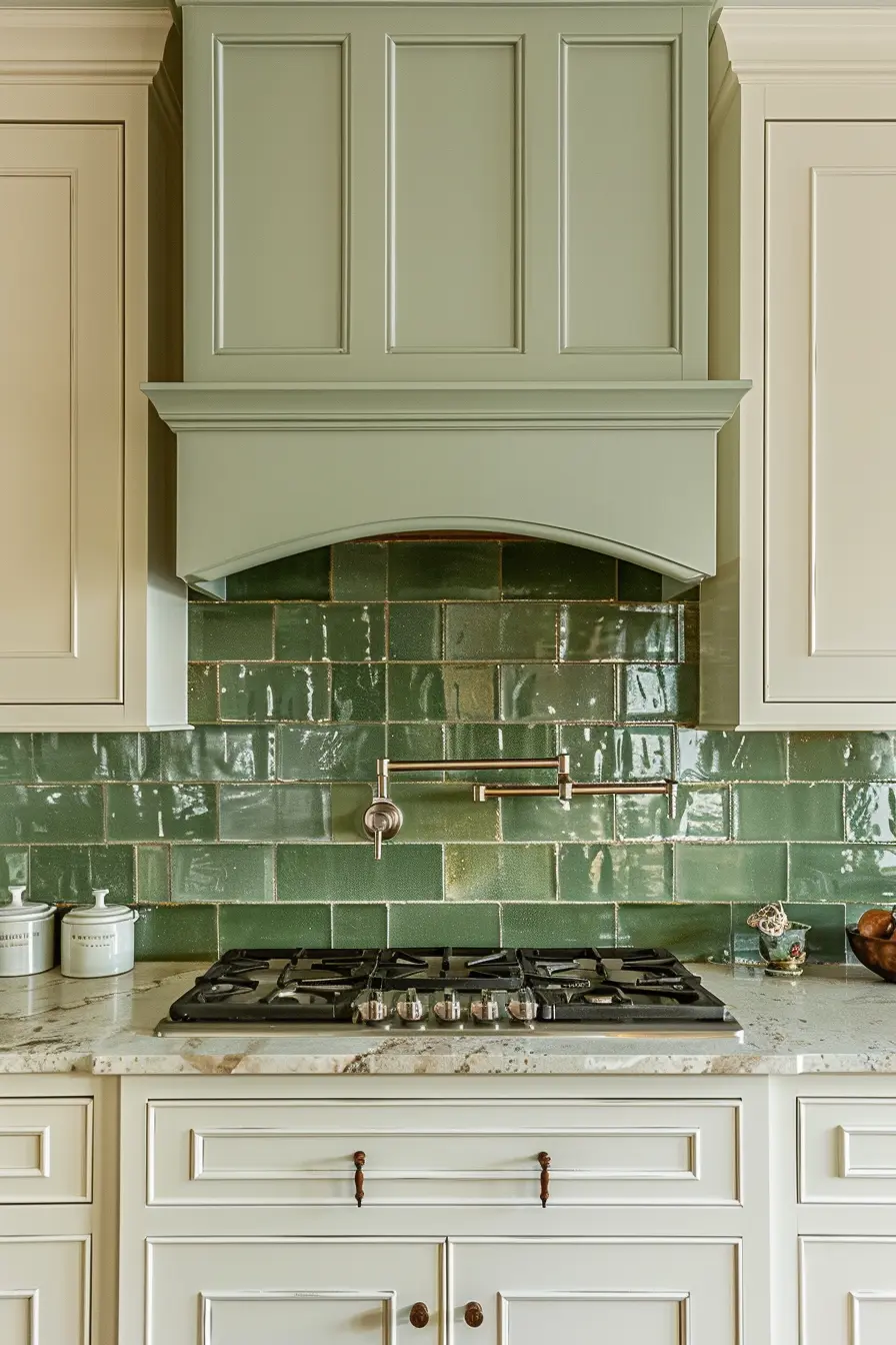 Kitchen Backsplash with White Cabinets 87032