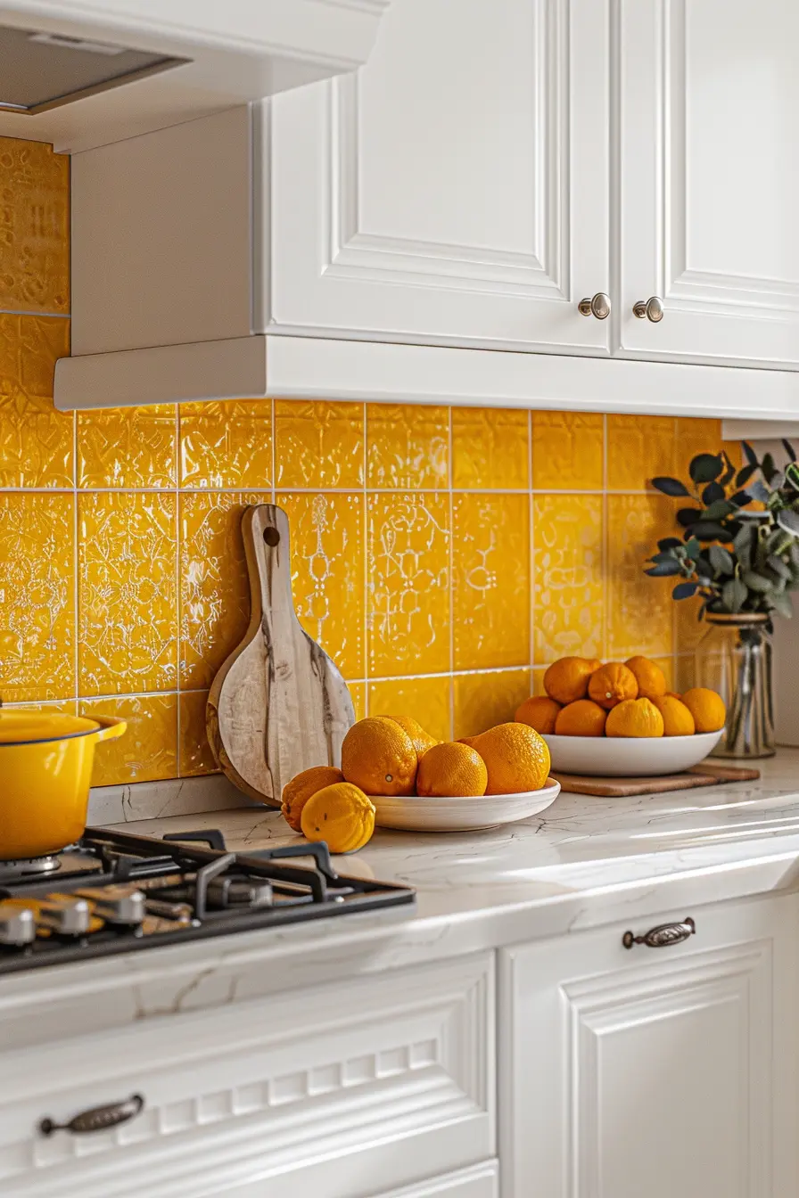 Kitchen Backsplash with White Cabinets 92496